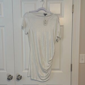 Express Shimmering White Dress
